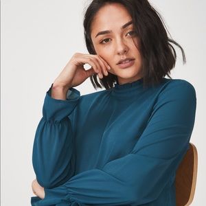 Cotton On Bree Frill Blouse Deep Teal